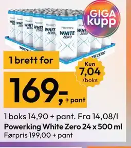 Gigaboks Powerking White Zero 24 x 500 ml tilbud