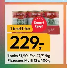 Gigaboks Pizzasaus Mutti 12 x 400 g tilbud