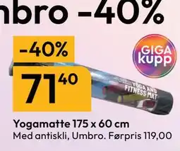 Gigaboks Yogamatte 175 x 60 cm tilbud
