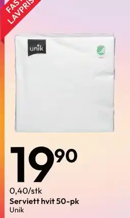 Gigaboks Serviett hvit 50-pk tilbud