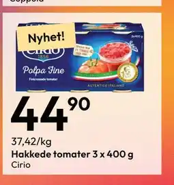 Gigaboks Hakkede tomater 3 x 400 g tilbud