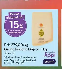 Gigaboks Grana Padano Dop ca. 1 kg tilbud