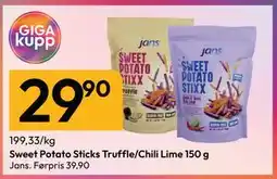 Gigaboks Sweet Potato Sticks Truffle/Chili Lime 150 g tilbud