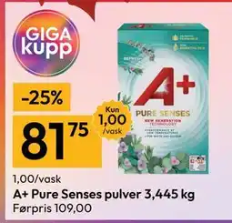 Gigaboks A+ Pure Senses pulver 3,445 kg tilbud