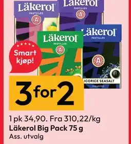 Gigaboks Läkerol Big Pack 75 g tilbud
