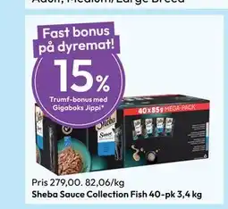 Gigaboks Sheba Sauce Collection Fish 40-pk 3,4 kg tilbud