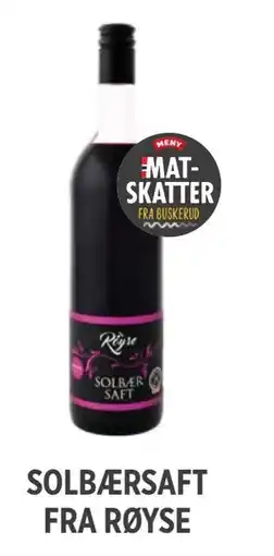 Meny SOLBÆRSAFT FRA RØYSE tilbud