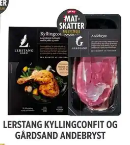 Meny LERSTANG KYLLINGCONFIT OG GÅRDSAND ANDEBRYST tilbud