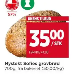 Meny Nystekt Sofies grovbrød tilbud