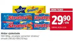 Meny Nidar sjokolade tilbud