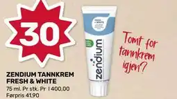 Coop Marked ZENDIUM TANNKREM FRESH & WHITE tilbud