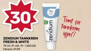 ZENDIUM TANNKREM FRESH & WHITE