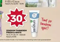 Matkroken ZENDIUM TANNKREM FRESH & WHITE tilbud