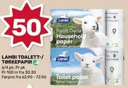 Coop Marked LAMBI TOALETT-/TØRKEPAPIR tilbud