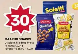 Coop Marked MAARUD SNACKS tilbud
