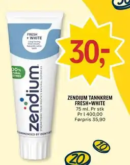 Coop Prix ZENDIUM TANNKREM FRESH+WHITE tilbud