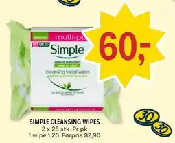 Coop Prix SIMPLE CLEANSING WIPES tilbud