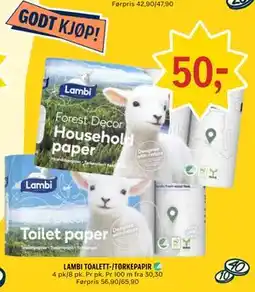 Coop Prix LAMBI TOALETT-/TØRKEPAPIR tilbud