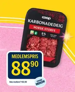 Coop Prix Coop Karbonadedeig tilbud