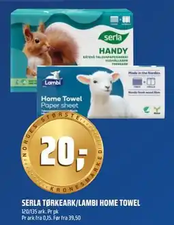 Coop Obs SERLA TØRKEARK/LAMBI HOME TOWEL tilbud