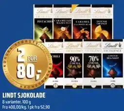 Coop Obs LINDT SJOKOLADE tilbud