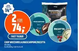 Coop Obs COOP MOZZARELLA/MASCARPONE/RICOTTA tilbud