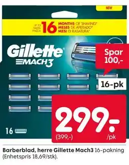 Rusta Barberblad, herre Gillette Mach3 tilbud