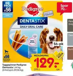 Rusta Tyggepinner Pedigree Dentastix, Medlemspris tilbud