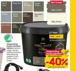 Rusta Veggmaling Nyans Full Matt Edition, Medlemspris tilbud
