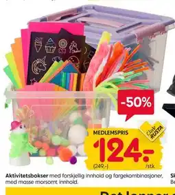 Rusta Aktivitetsbokser, Medlemspris tilbud