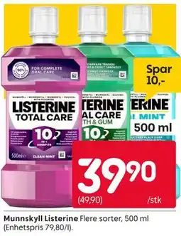 Rusta Munnskyll Listerine tilbud