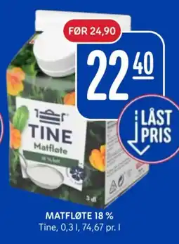 Rema 1000 Tine Matfløte 18 % tilbud