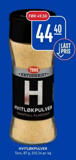 Rema 1000 Toro hvitløkpulver tilbud