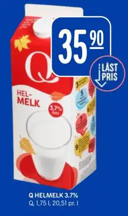 Rema 1000 Q Helmelk 3.7% tilbud