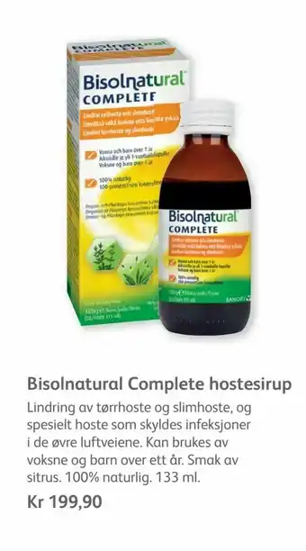 Vitusapotek Bisolnatural Complete hostesirup tilbud