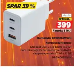 POWER Hurtiglader DPGMC65WWH tilbud