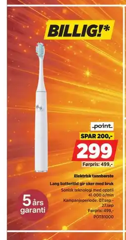 POWER Point Elektrisk tannbørste tilbud