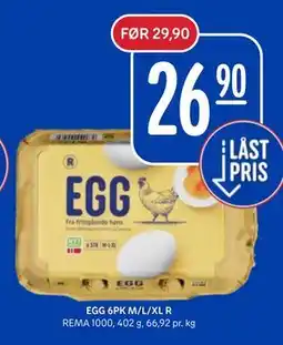 Rema 1000 EGG 6PK M/L/XL R tilbud