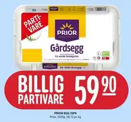 Rema 1000 PRIOR EGG 15PK tilbud