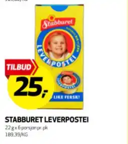Bunnpris STABBURET LEVERPOSTEI tilbud