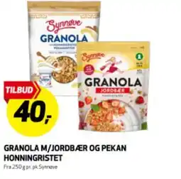 Bunnpris GRANOLA M/JORDBÆR OG PEKAN HONNINGRISTET tilbud