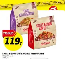 Bunnpris SWEET & SOUR-GRYTE OG THAI KYLLINGGRYTE tilbud