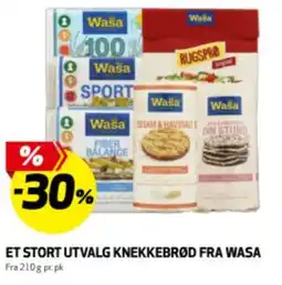 Bunnpris ET STORT UTVALG KNEKKEBRØD FRA WASA tilbud
