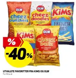 Bunnpris UTVALGTE FAVORITTER FRA KIMS OG OLW tilbud