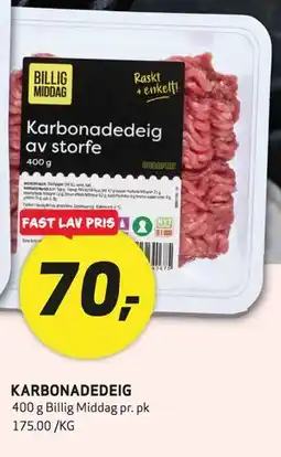 Bunnpris KARBONADEDEIG tilbud