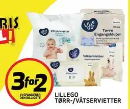 Bunnpris LILLEGO TØRR-/VÅTSERVIETTER tilbud