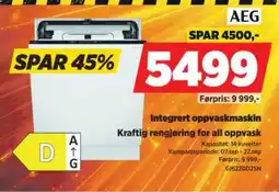 POWER AEG Integrert oppvaskmaskin tilbud