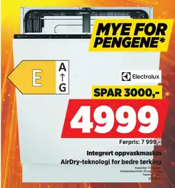 POWER Electrolux integrert oppvaskmaskin tilbud