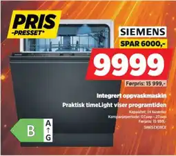 POWER Siemens integrert oppvaskmaskin tilbud