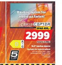 POWER Cepter 18,5" bærbar skjerm tilbud